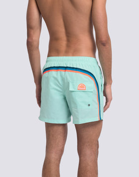 MAILLOT DE BAIN COURT EN TAFFETAS POUR HOMME À TAILLE ÉLASTIQUE 