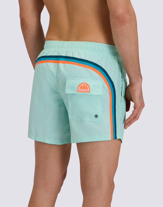 ICONIC TAFFETA MEN'S SHORT ELASTIC WAIST SWIMSHORTS