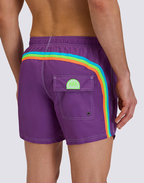 MAILLOT DE BAIN COURT EN TAFFETAS POUR HOMME, À TAILLE ÉLASTIQUE ET À L'EMBALLAGE ÉLASTIQUE