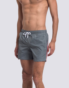 MAILLOT DE BAIN COURT EN TAFFETAS POUR HOMME À TAILLE ÉLASTIQUE 