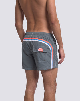 MAILLOT DE BAIN COURT EN TAFFETAS POUR HOMME À TAILLE ÉLASTIQUE 