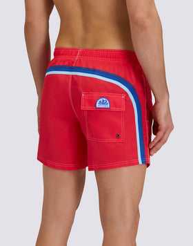 MAILLOT DE BAIN COURT EN TAFFETAS POUR HOMME À TAILLE ÉLASTIQUE