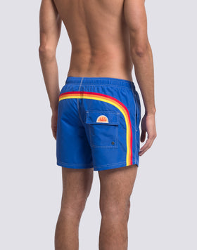 MAILLOT DE BAIN COURT EN TAFFETAS POUR HOMME, À TAILLE ÉLASTIQUE ET À L'EMBALLAGE ÉLASTIQUE