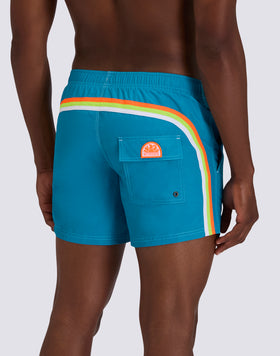 ICONIC TAFFETA SHORT SWIMSUIT WITH ELASTICATED WAIST