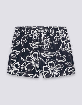 MEN'S SHORT SWIMSUIT WITH ELASTIC WAIST AND ARCHIVE HIBISCUS PRINT SK23