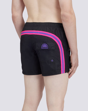 MAILLOT DE BAIN TAILLE COURTE ÉLASTIQUÉE TAFFETAS ICONIQUE ARC-EN-CIEL 2 COULEURS