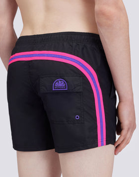 MAILLOT DE BAIN TAILLE COURTE ÉLASTIQUÉE TAFFETAS ICONIQUE ARC-EN-CIEL 2 COULEURS