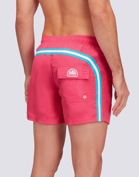 MAILLOT DE BAIN TAILLE COURTE ÉLASTIQUÉE TAFFETAS ICONIQUE ARC-EN-CIEL 2 COULEURS
