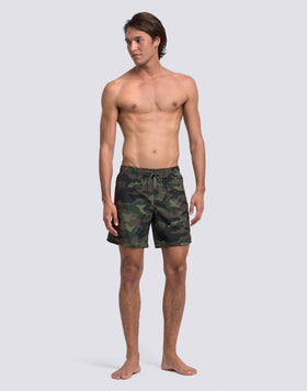 MAILLOT DE BAIN MI-LONG À TAILLE ÉLASTIQUE AVEC IMPRIMÉ CAMOUFLAGE EN POLYESTER RECYCLÉ REPREVE®