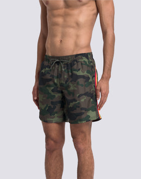 MAILLOT DE BAIN MI-LONG À TAILLE ÉLASTIQUE AVEC IMPRIMÉ CAMOUFLAGE EN POLYESTER RECYCLÉ REPREVE®