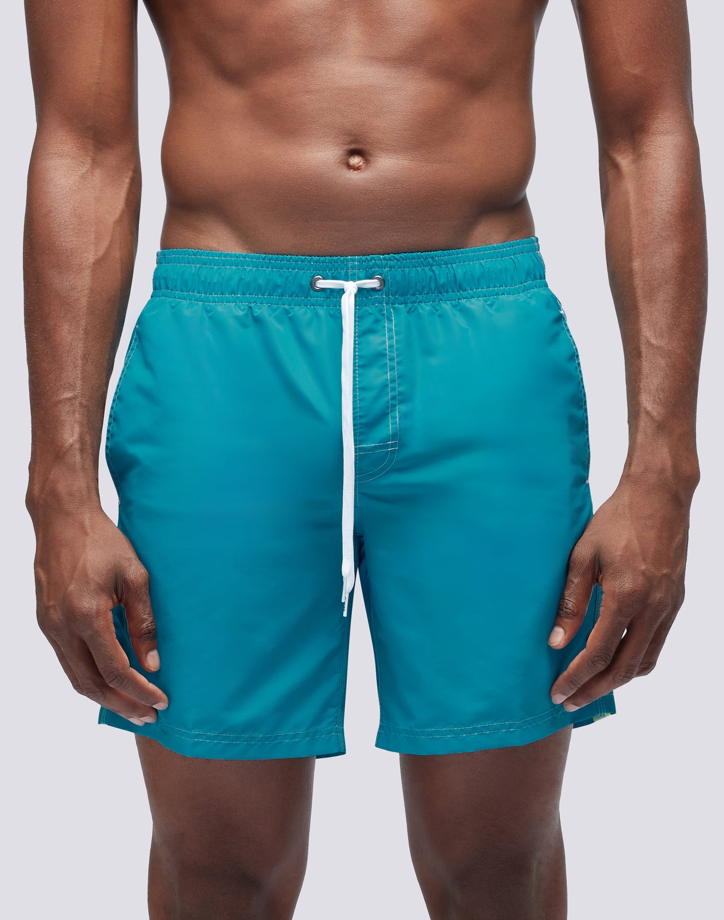 ICONIC TAFFETA STRETCH WAIST MID-LENGTH SWIM SHORTS