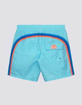 MAILLOT DE BAIN HOMME ICONIQUE EN TAFFETAS MI-LONGUEUR À TAILLE ÉLASTIQUE