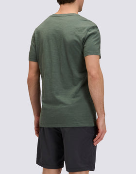 GARMENT DYED T-SHIRT WITH V-NECK