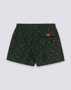 SHORT SWIMSUIT WITH ELASTIC WAIST WITH MONOGRAM PRINT IN RECYCLED POLY