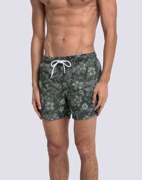 MAILLOT DE BAIN SHORT HOMME AVEC TAILLE ÉLASTIQUÉE ET IMPRIMÉ HIBI PAISLEY EN POLYESTER RECYCLÉ