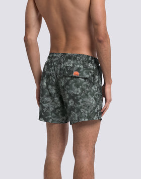 MAILLOT DE BAIN SHORT HOMME AVEC TAILLE ÉLASTIQUÉE ET IMPRIMÉ HIBI PAISLEY EN POLYESTER RECYCLÉ