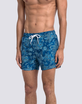 BAÑADOR DE HOMBRE DE CINTURA ELÁSTICA CON ESTAMPADO HIBI PAISLEY EN POLIÉSTER RECICLADO