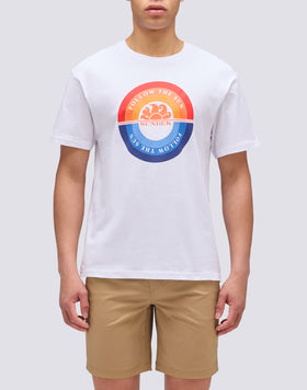 FOLLOW THE SUN ROUND PRINT T-SHIRT