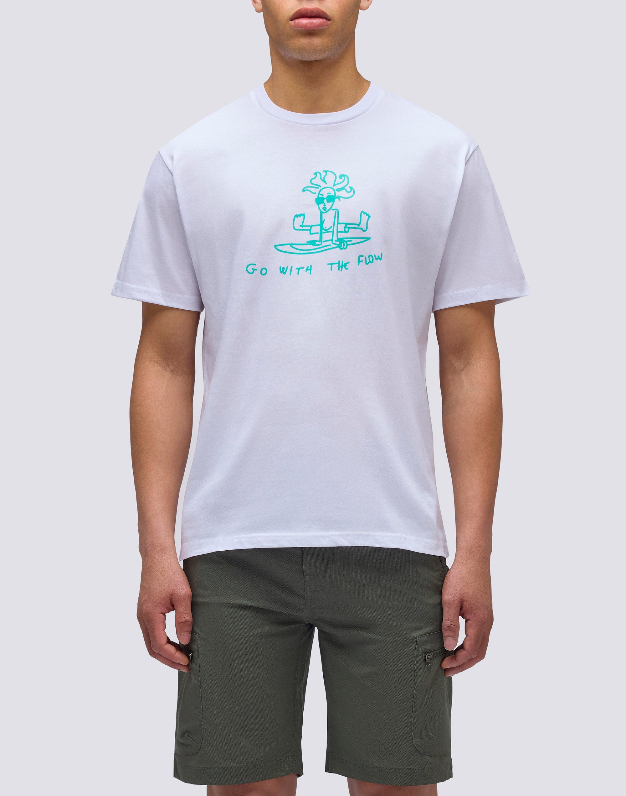 Tシャツ・カットソー SUNDEK Men T-shirt White M021TEJ7800 00607 SUNDEK Mens Surfer Crew Neck T-shirt | HAMAC Beach Boutique