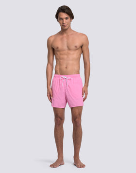 MAILLOT DE BAIN COURT POUR HOMME AVEC TAILLE ÉLASTIQUE ET TISSU COULEUR PÊCHE