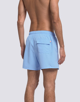 MAILLOT DE BAIN COURT POUR HOMME AVEC TAILLE ÉLASTIQUE ET TISSU COULEUR PÊCHE