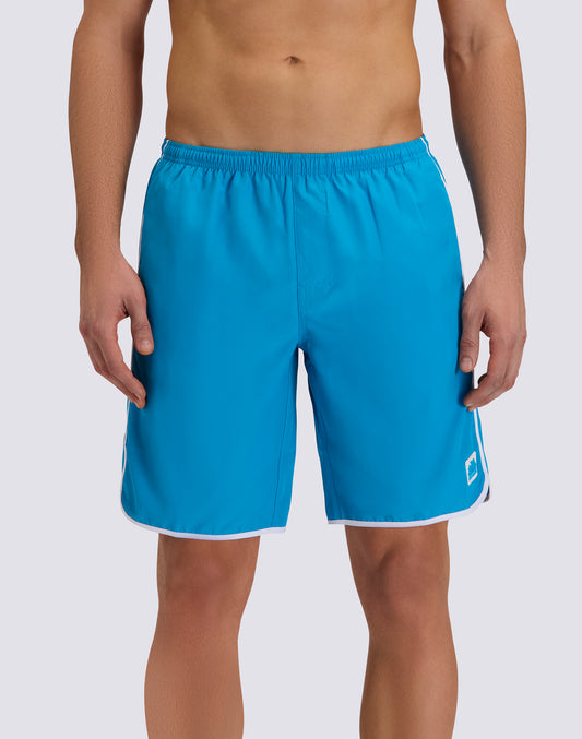 BAÑADOR LARGO CON CINTURA ELÁSTICA Y ABERTURAS LATERALES REDONDEADAS