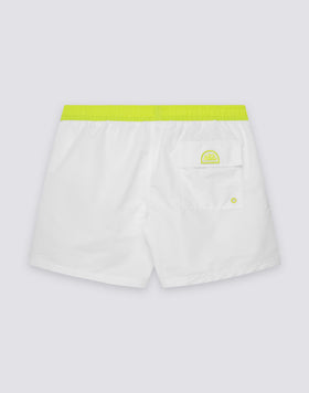 ICONIC TAFFETA SHORT SWIMSHORTS WITH ELASTIC WAIST AND CONTRAST PIPING