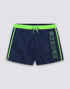 ICONIC TAFFETA SHORT SWIMSHORTS WITH ELASTIC WAIST AND CONTRAST PIPING