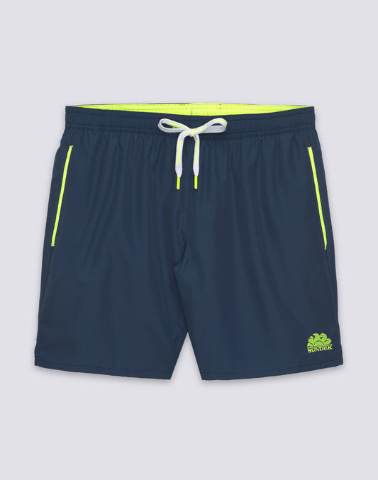 MAILLOT DE BAIN HOMME À MANCHES LONGUES ET TAILLE ÉLASTIQUE AVEC Liseré en polyester recyclé Reprene®