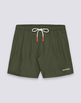 BAÑADOR DE LENTEJA MEDIA CON CINTURA ELÁSTICA DE POLIÉSTER RECICLADO REPREVE® CON DETALLE TRICOLOR