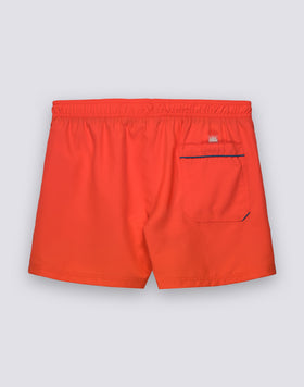 MEN'S SHORT SWIMSHORTS WITH ELASTIC WAIST AND CONTRAST PIPING IN REPREVE® RECYCLED POLYESTER