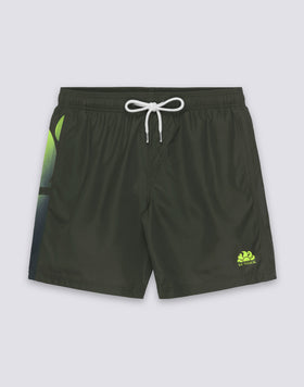 COSTUME DA BAGNO UOMO LUNGHEZZA MEDIA CON STAMPA LOGO SFUMATO