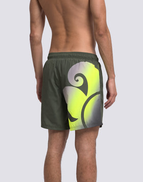 BAÑADOR DE LONGITUD MEDIA CON ESTAMPADO DE LOGOTIPO DIFUMINADO