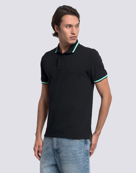 POLO BRICE EN COTON PIQUÉ AVEC DÉTAILS TRICOLORES