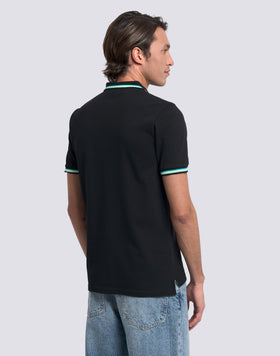 POLO BRICE EN COTON PIQUÉ AVEC DÉTAILS TRICOLORES