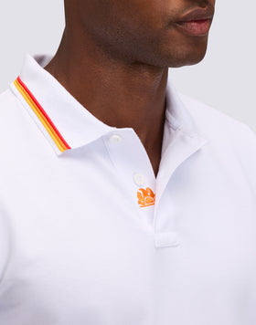 POLO BRICE UOMO IN COTONE PIQUET CON DETTAGLI TRICOLOR