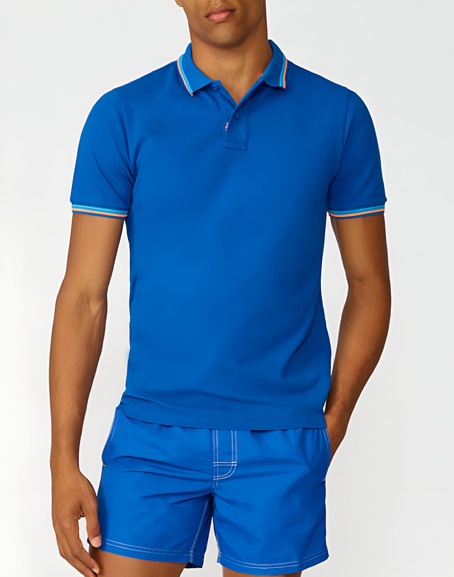 BRICE COTTON PIQUÉ POLO SHIRT WITH TRICOLOUR DETAILS