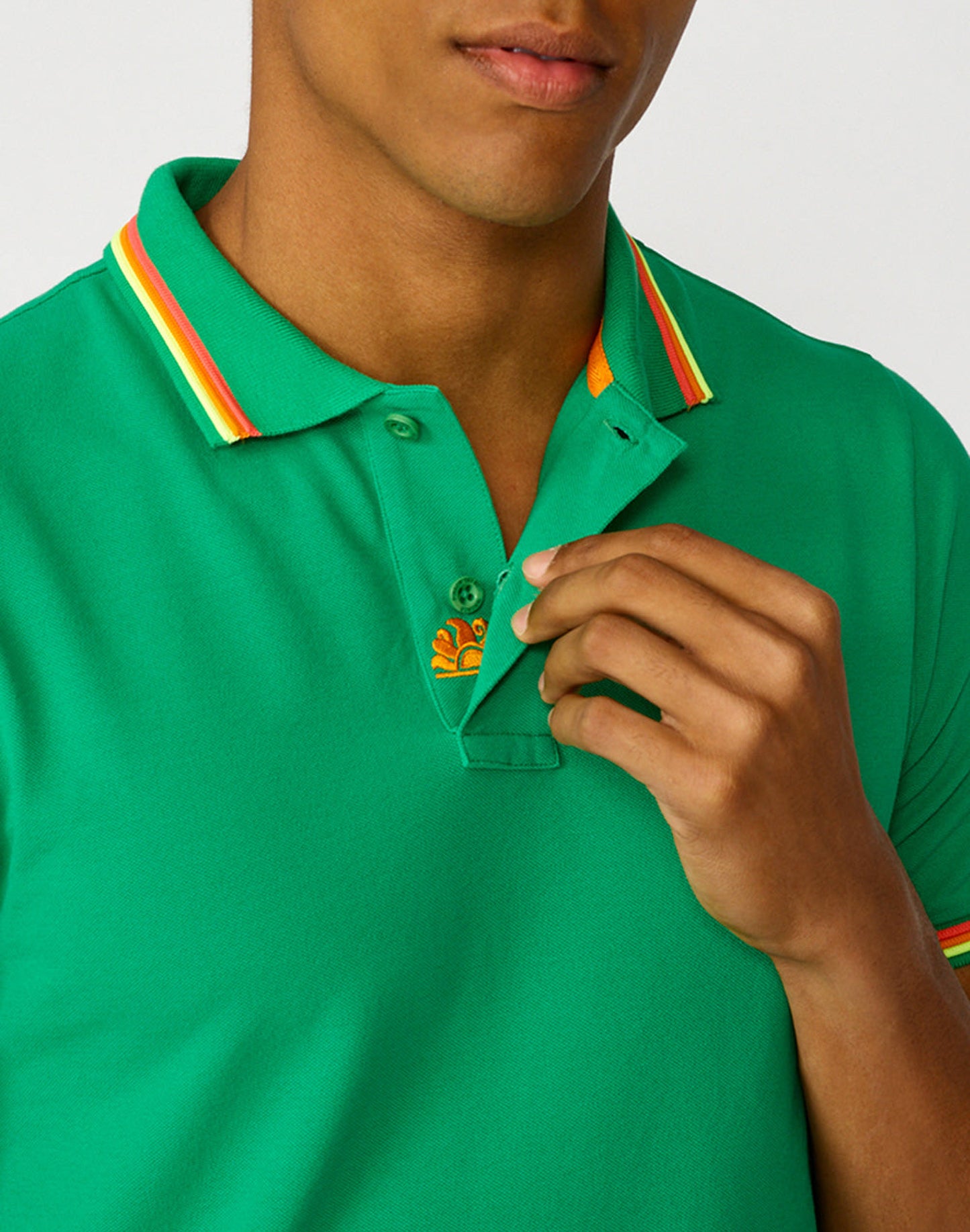 BRICE COTTON PIQUÉ POLO SHIRT WITH TRICOLOUR DETAILS