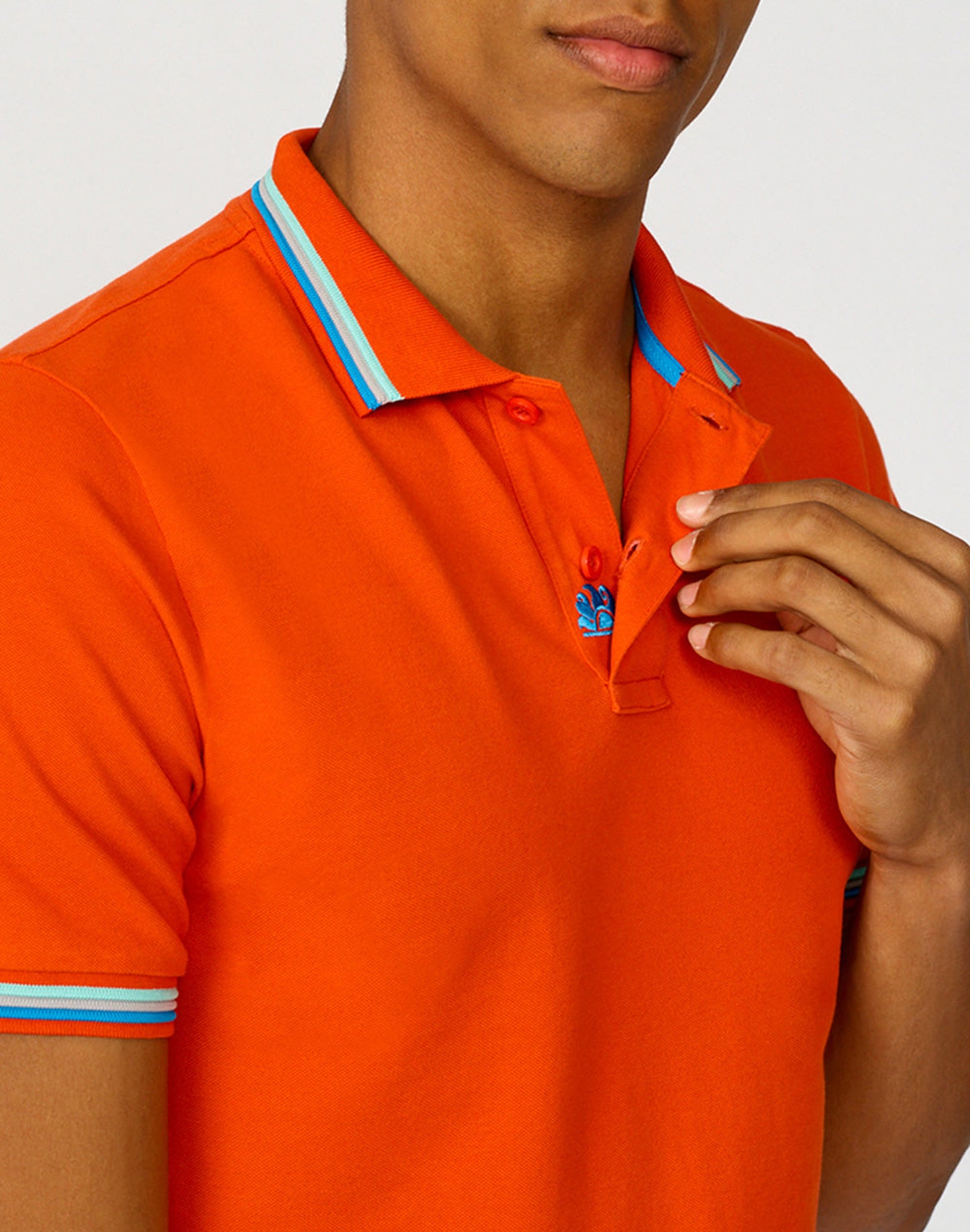 BRICE COTTON PIQUÉ POLO SHIRT WITH TRICOLOUR DETAILS