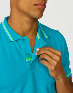 BRICE COTTON PIQUÉ POLO SHIRT WITH TRICOLOUR DETAILS