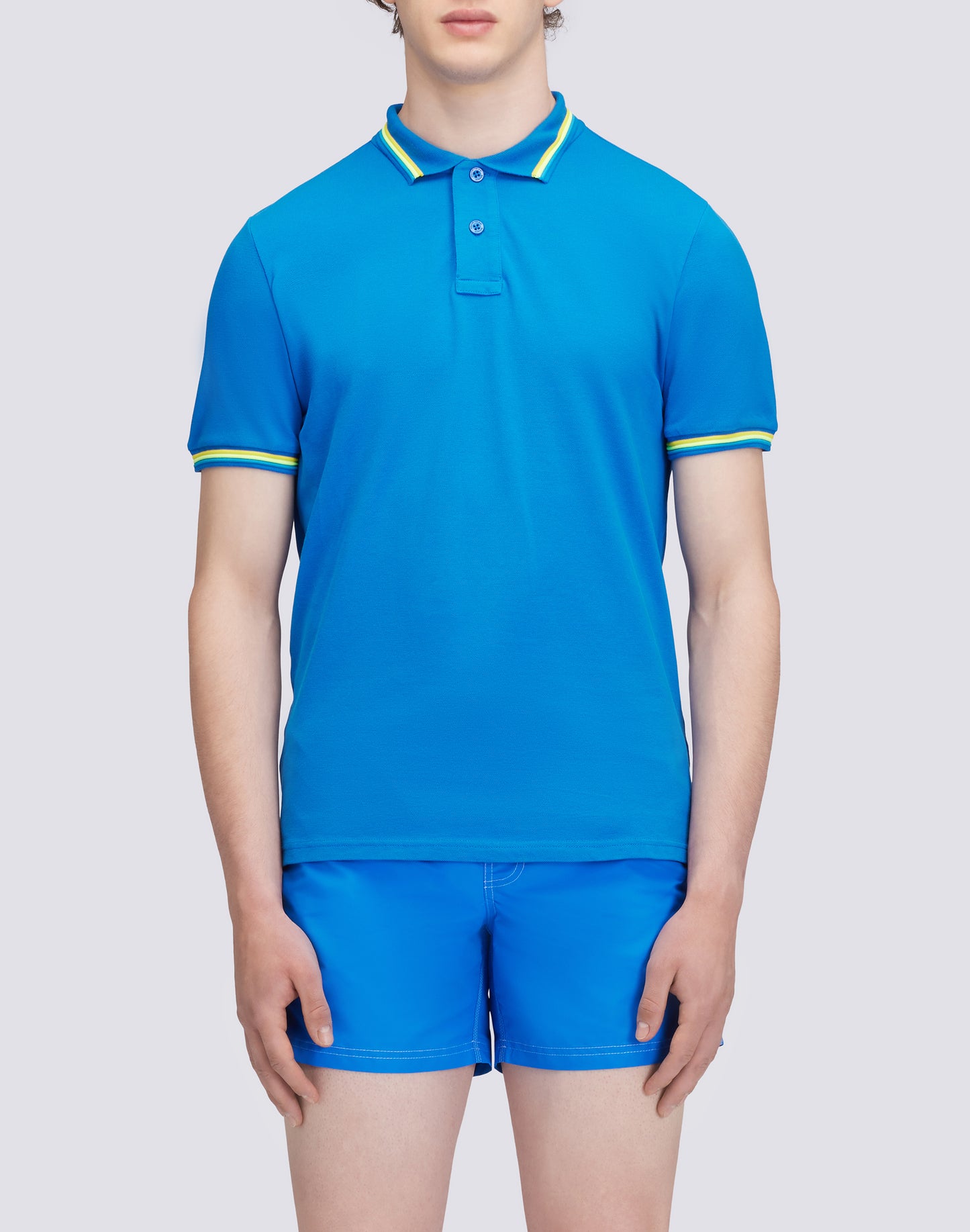 BRICE COTTON PIQUÉ POLO SHIRT WITH TRICOLOUR DETAILS