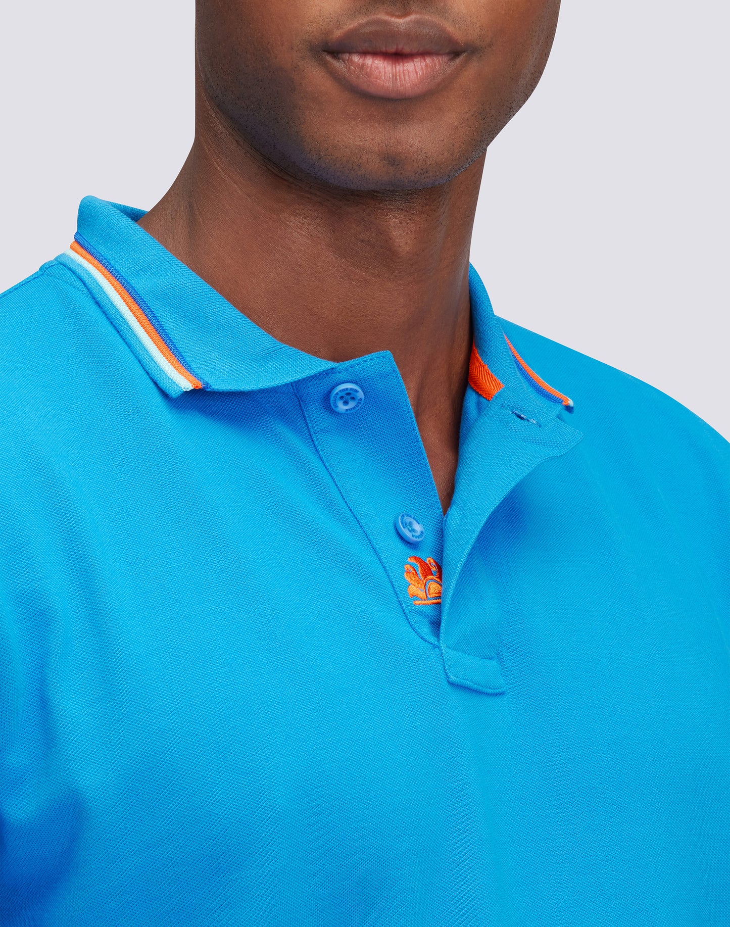 BRICE COTTON PIQUÉ POLO SHIRT WITH TRICOLOUR DETAILS