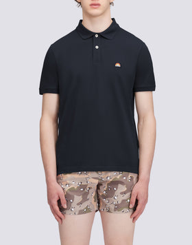 POLO DE ALGODÓN PIQUÉ ELÁSTICO CON PARCHE ARCO IRIS