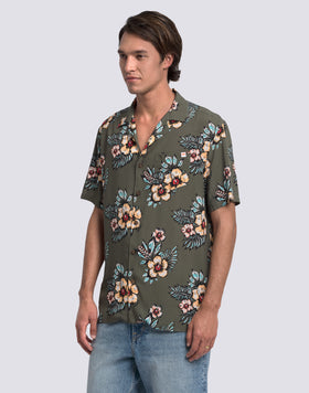 CAMISA DE HOMBRE ESTAMPADA EN VISCOSA POPELÍN