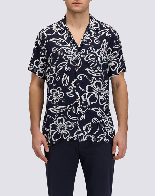 CHEMISE IMPRIMÉE POUR HOMME EN POPELINE DE VISCOSE