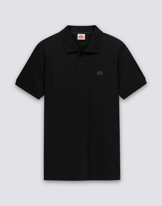 Polo de hombre de algodón piqué con cuello y puños a rayas