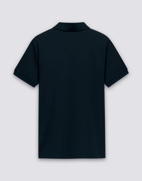 Polo de hombre de algodón piqué con cuello y puños a rayas
