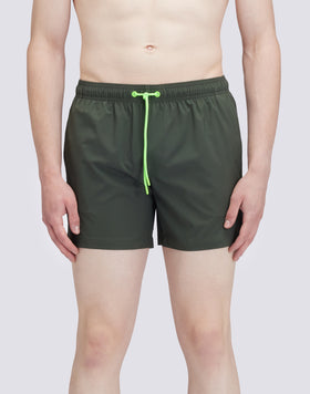 SHORT STRETCHED SWIM SHORTS WITH AN ELASTICATED WAISTBAND