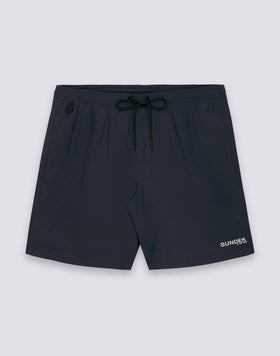 BAÑADOR CON TEJIDO ELÁSTICO, CINTURA ELÁSTICA Y BOLSILLO EXTRAÍBLE