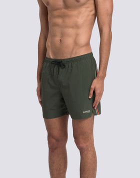 SWIM SHORTS WITH STRETCH FABRIC AND REMOVABLE POUCH